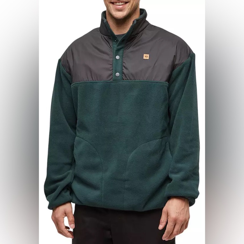 NWT tentree Men's Recycled MicroFleece Contrast 1/4 Snap